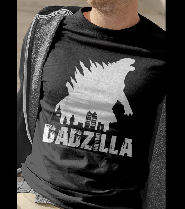 Kidzilla And Dadzilla Funny Matching Fathers City Skyline Monster T-Shirt