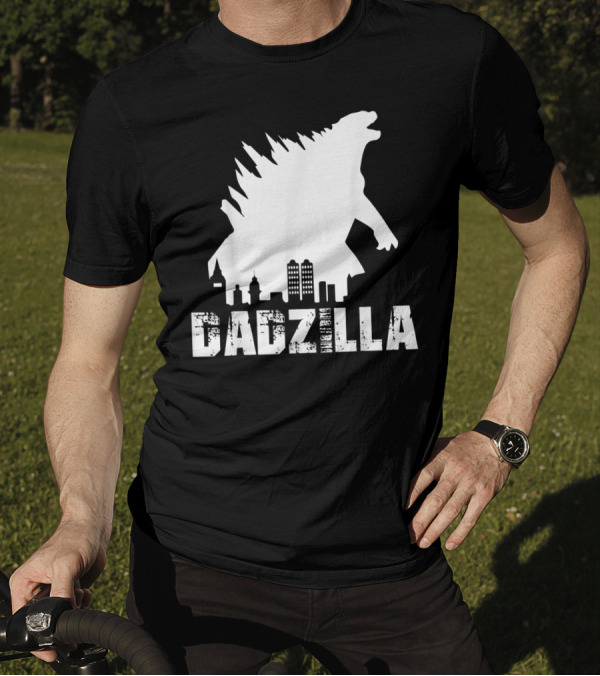 Kidzilla And Dadzilla Funny Matching Fathers City Skyline Monster T-Shirt