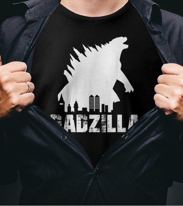 Kidzilla And Dadzilla Funny Matching Fathers City Skyline Monster T-Shirt