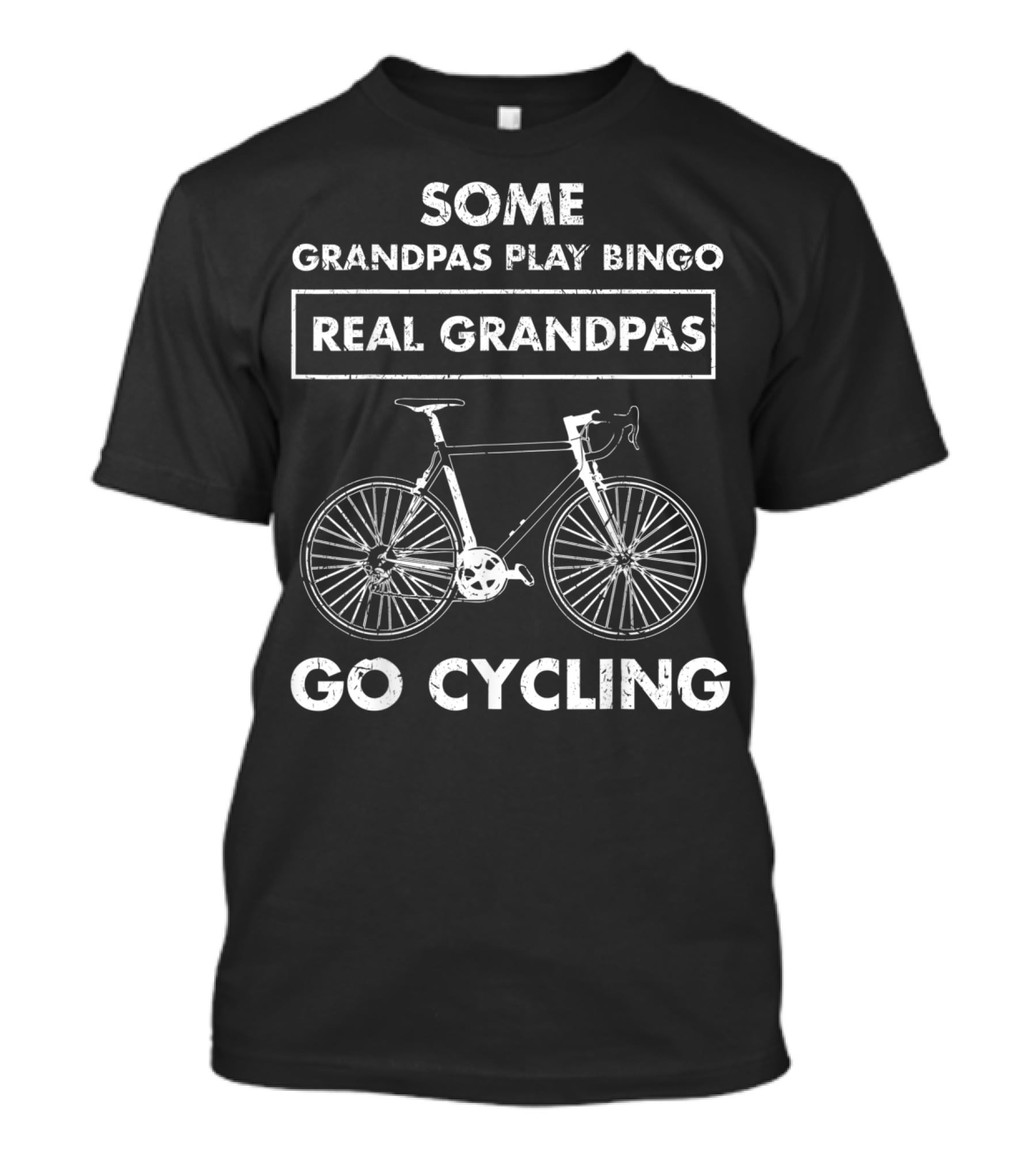 Mens Funny Real Grandpas Go Cycling Bicycle Biking Vin T-Shirt