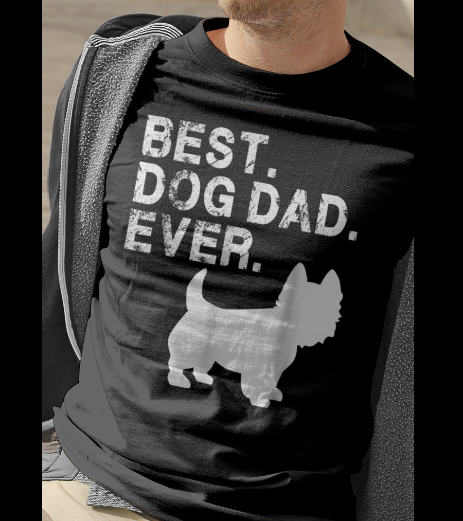 Mens Grunge Best Dog Dad Ever Westie T-Shirt