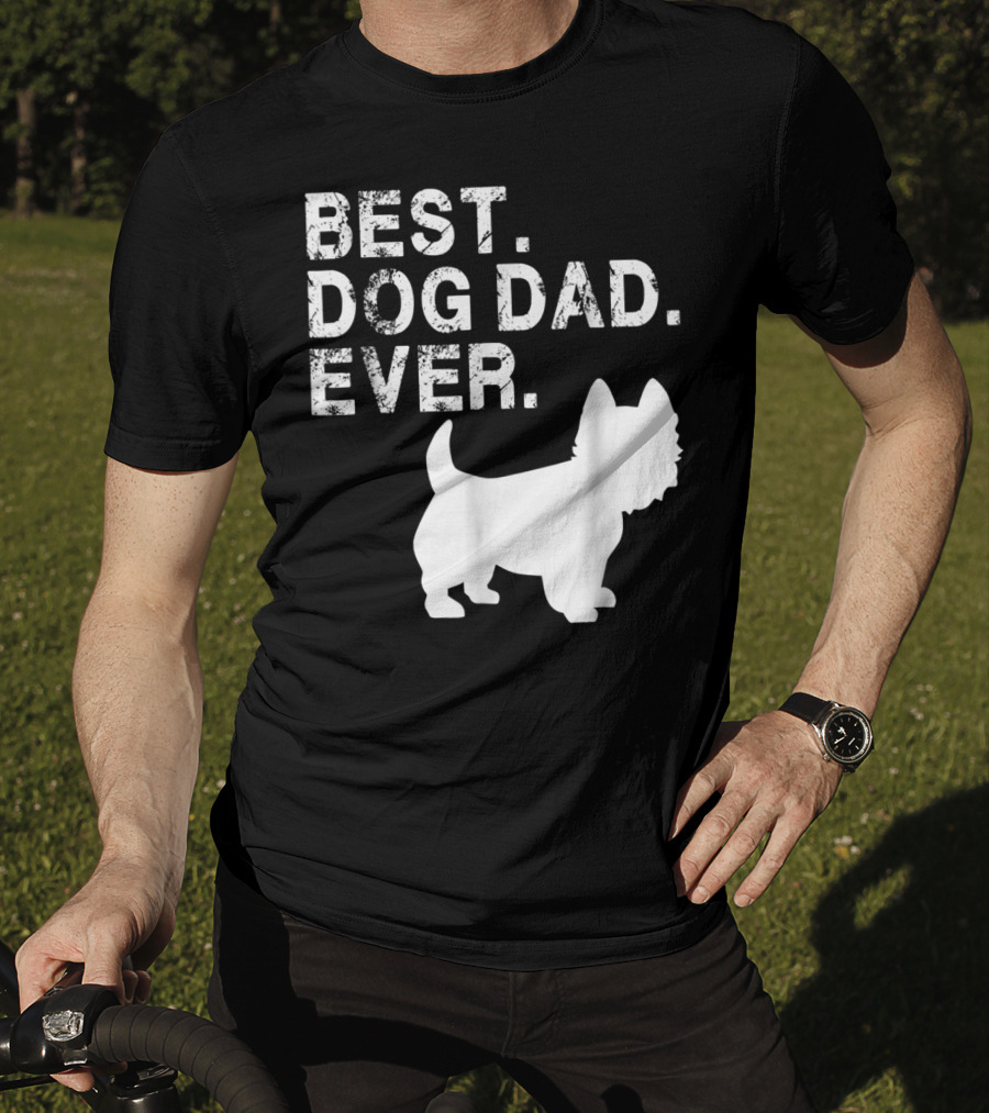 Mens Grunge Best Dog Dad Ever Westie T-Shirt