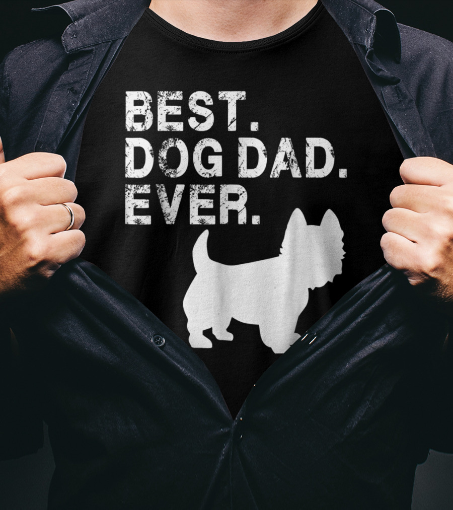 Mens Grunge Best Dog Dad Ever Westie T-Shirt