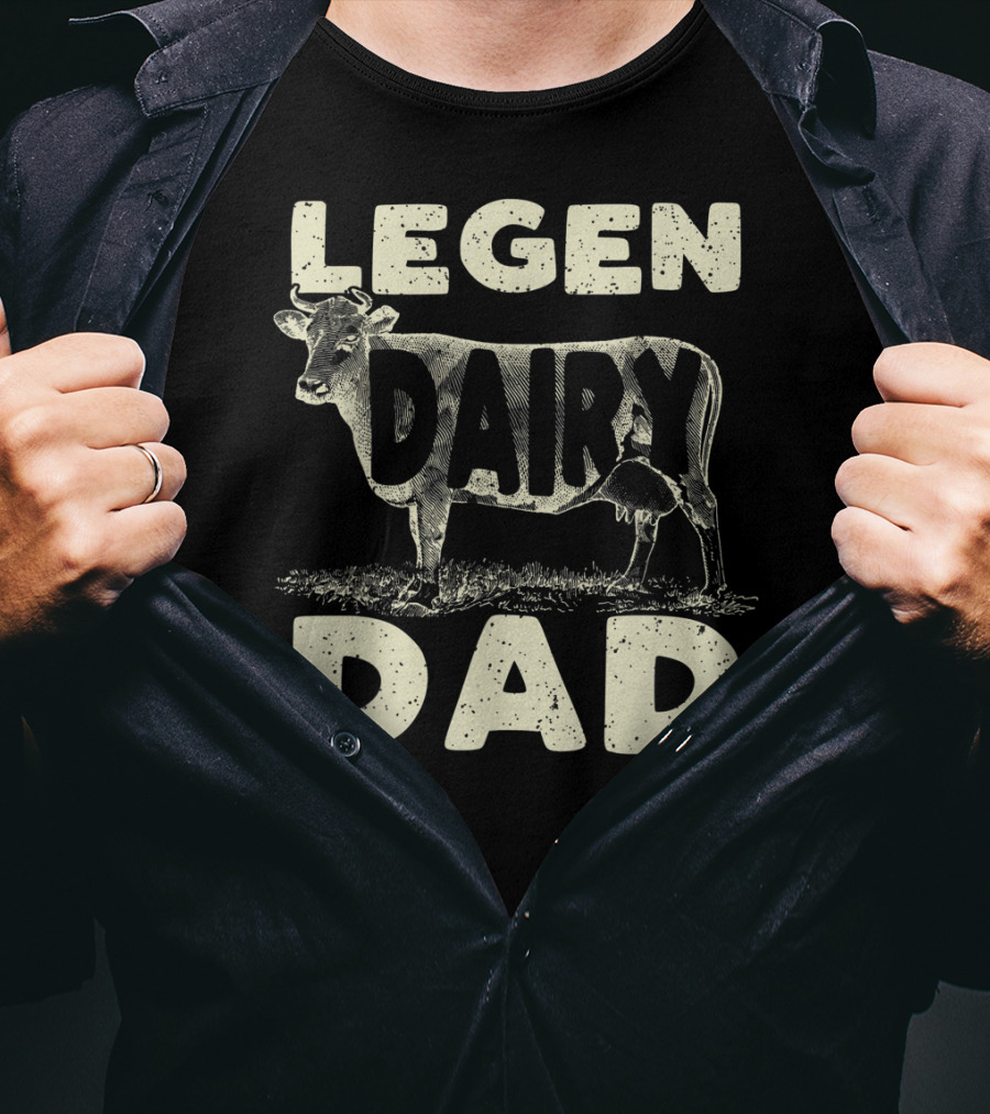 Mens Legen Dairy Dad Cow Farmer Father's Day T-Shirt