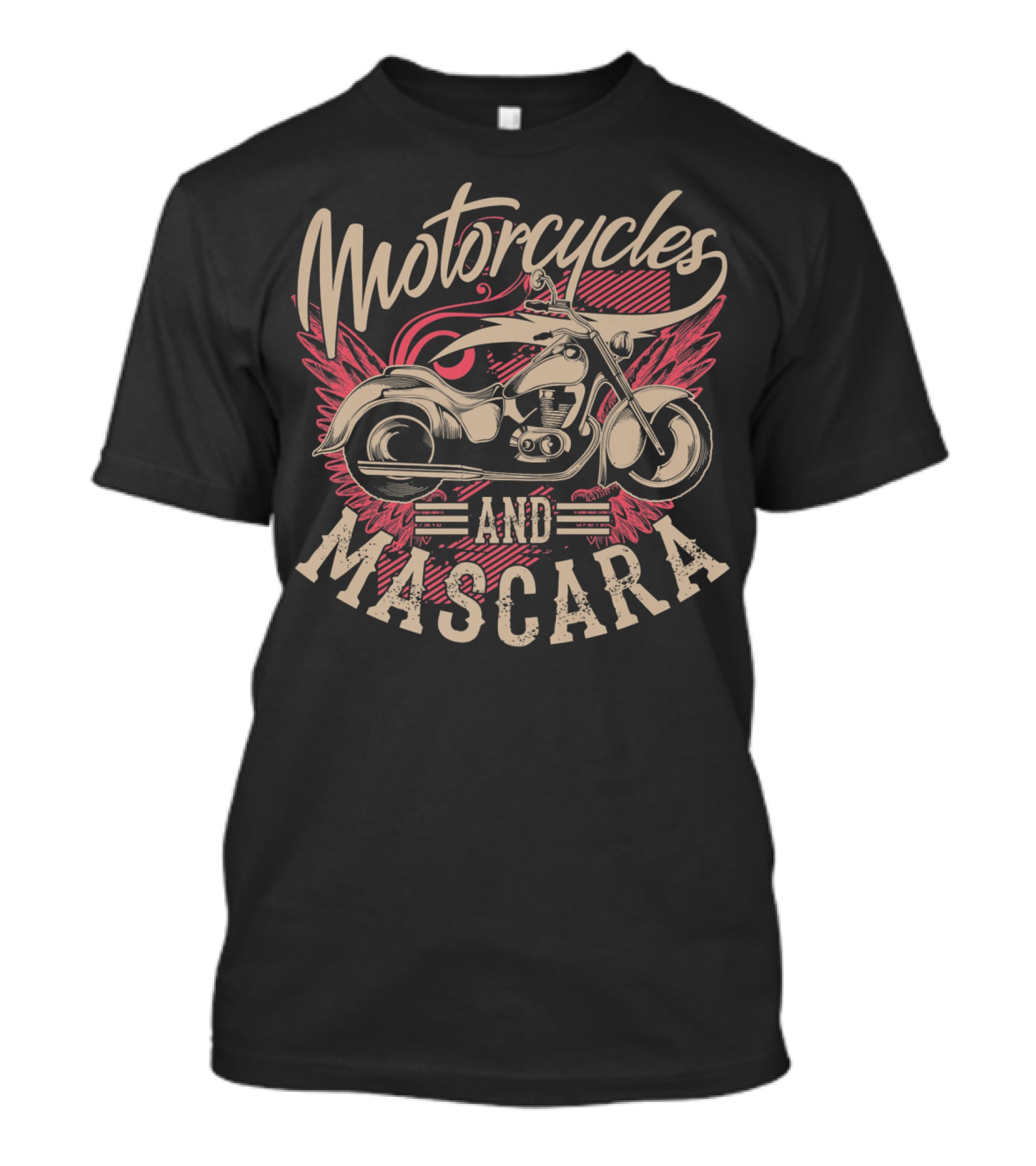 Motorcycles And Mascara Cute Makeup Motorbike Wings T-Shirt
