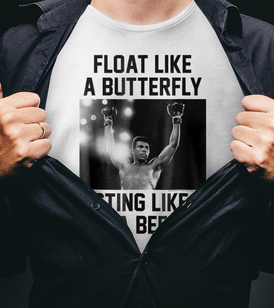 Float Like A Butterfly Sting Like A Bee Muhammad Ali Boxer T-Shirt