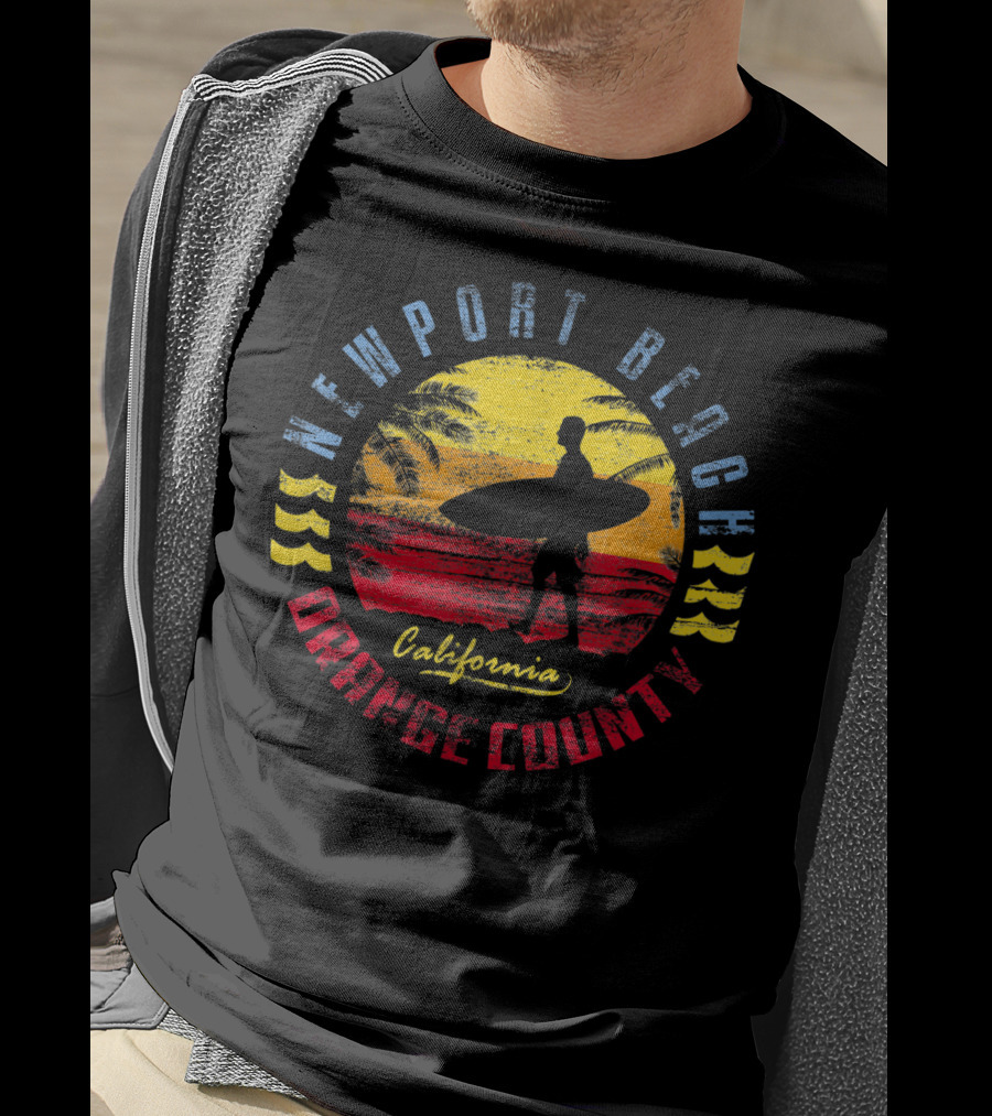 Newport Beach California Orange County Surfing T-Shirt