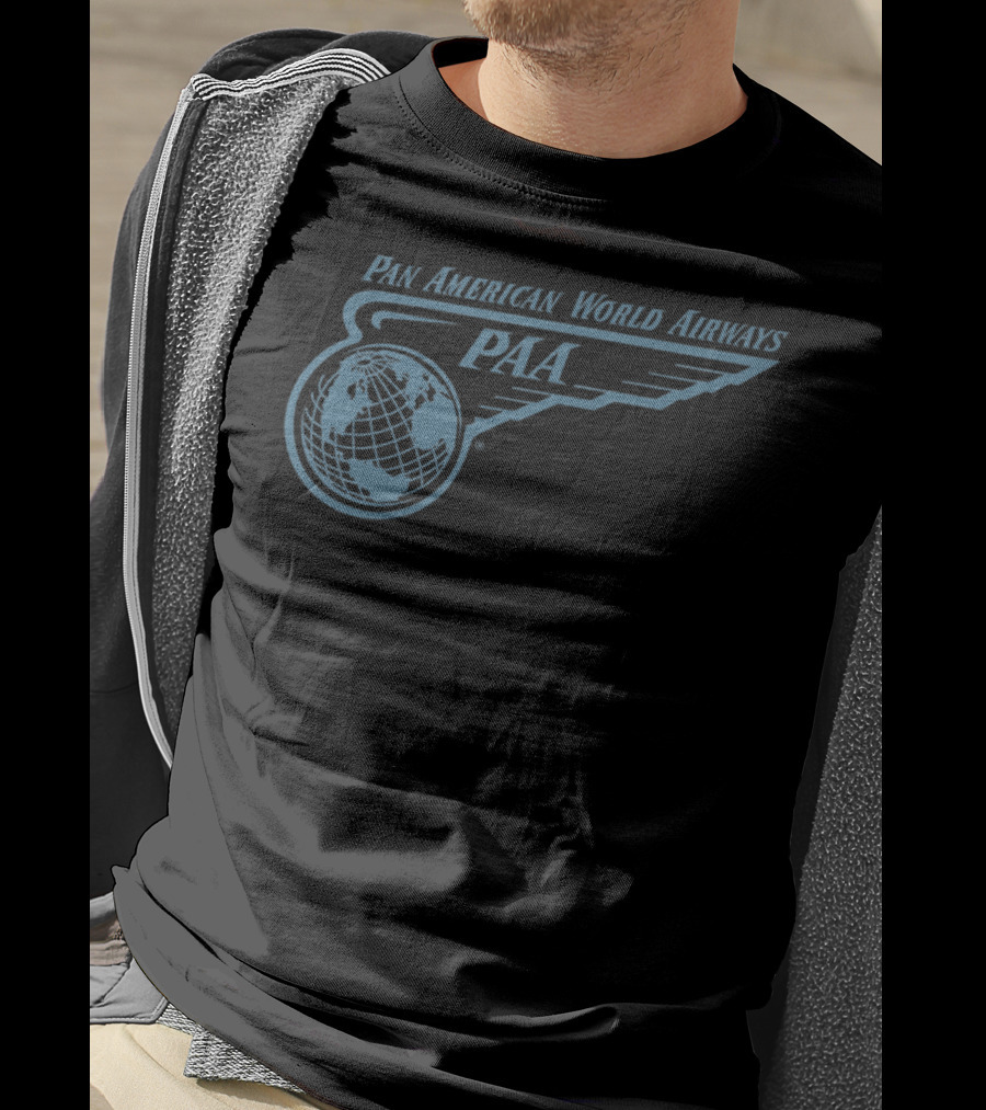 Pan American World Airways PAA Wing And Globe T-Shirt