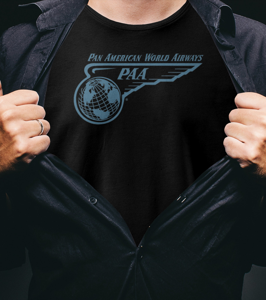 Pan American World Airways PAA Wing And Globe T-Shirt