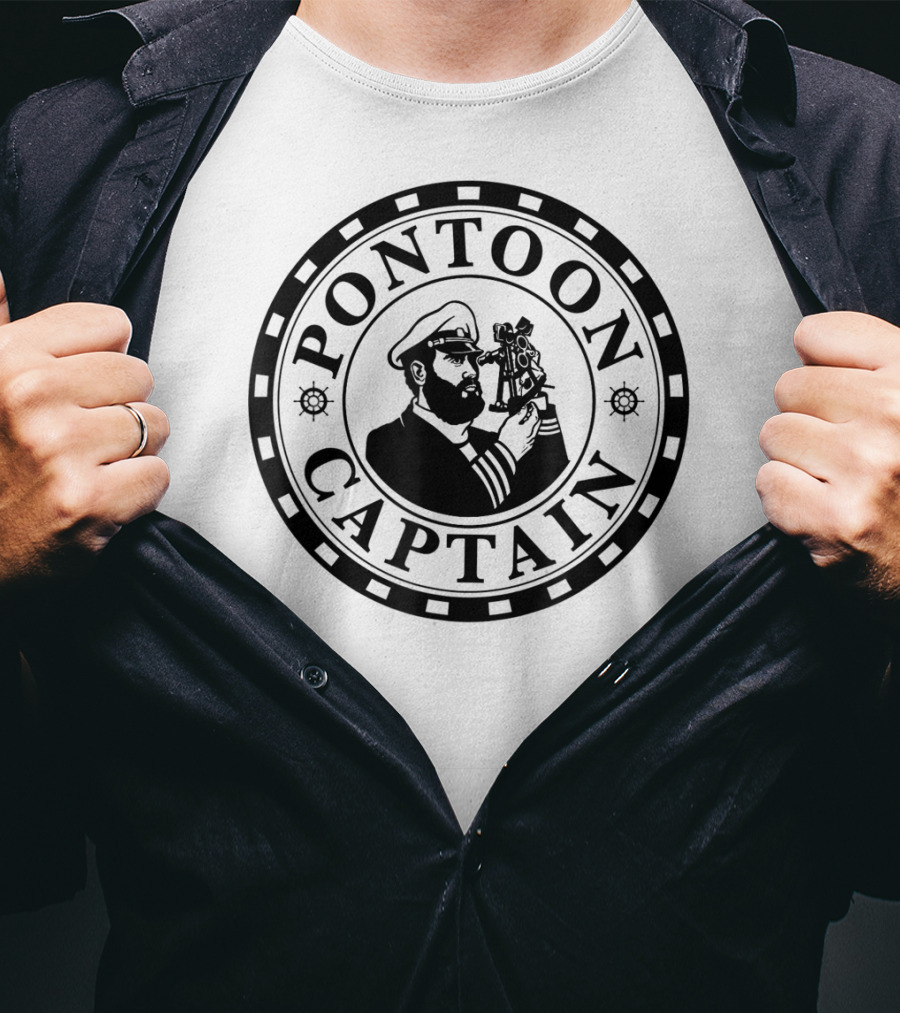 Pontoon Captain Nautical Navigator T-Shirt