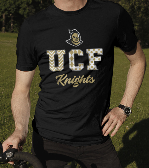 UCF Knights Chevron Argyle Polka Dot Patterned Letters T-Shirt
