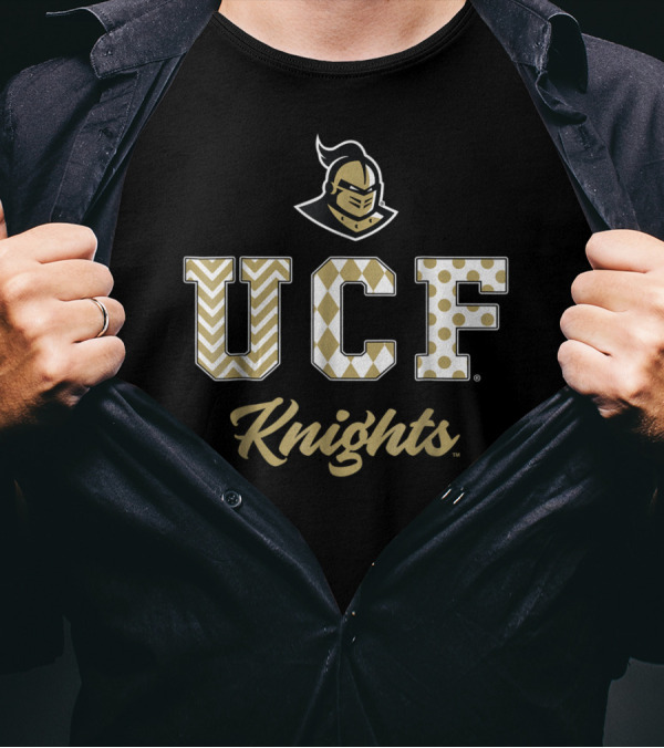 UCF Knights Chevron Argyle Polka Dot Patterned Letters T-Shirt