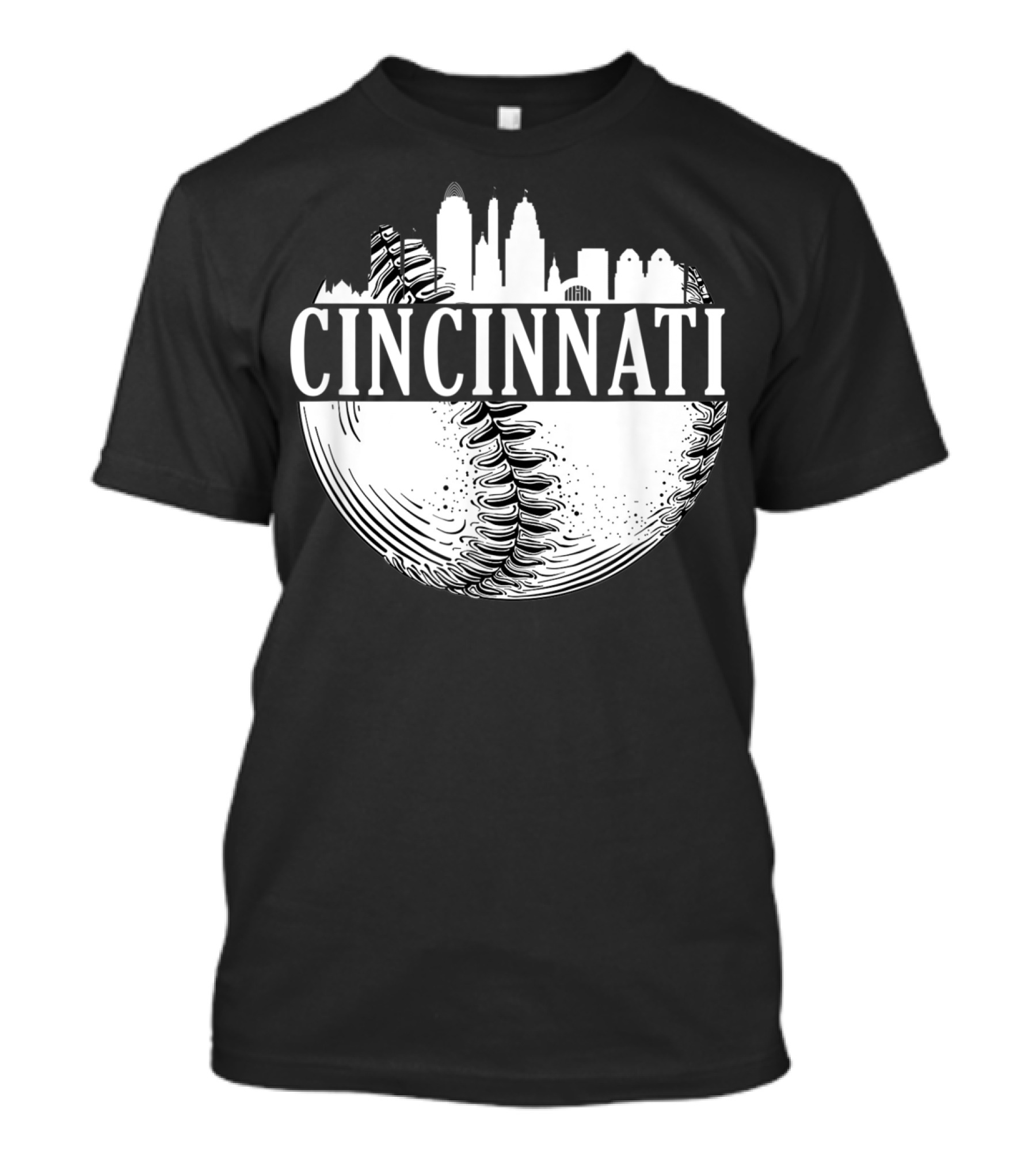 Cincinnati Skyline Baseball Vintage Downtown Ohio T-Shirt