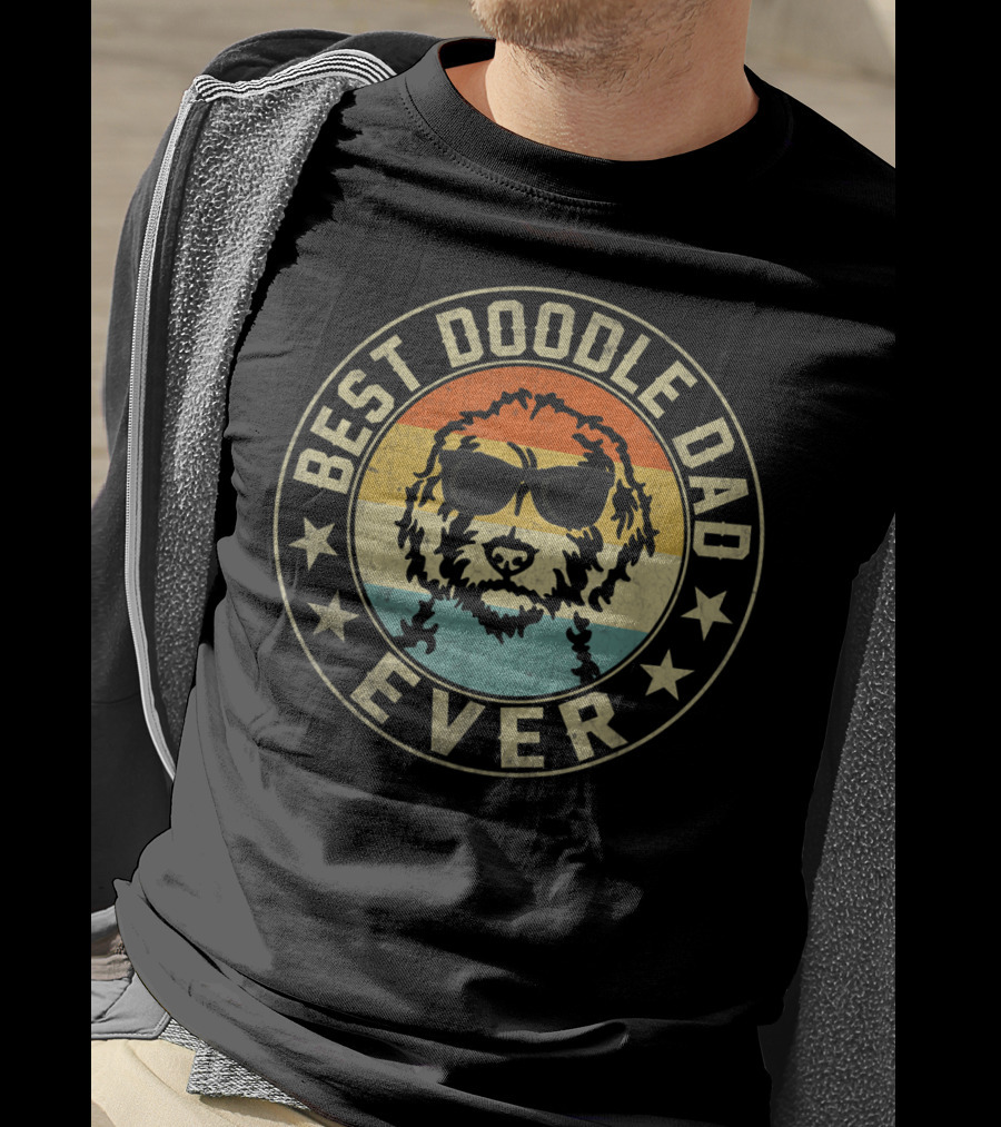 Best Doodle Dad Ever Vintage Goldendoodle Dad T-Shirt