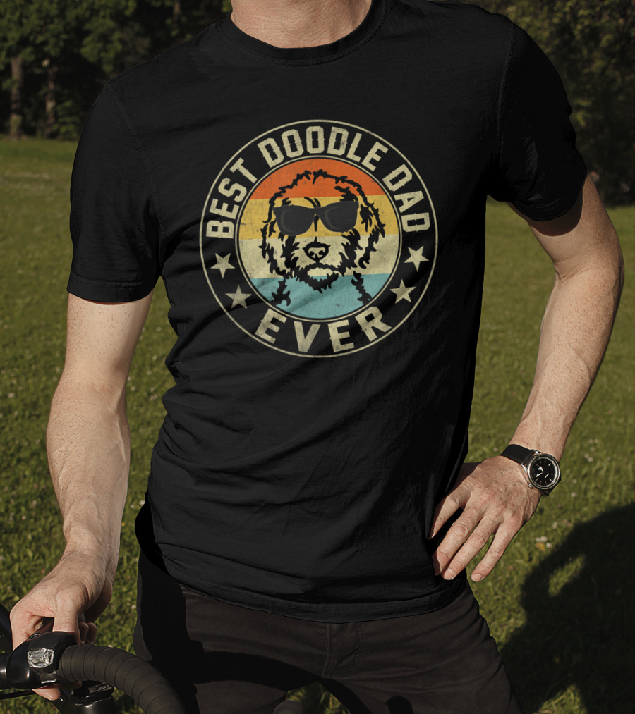 Best Doodle Dad Ever Vintage Goldendoodle Dad T-Shirt