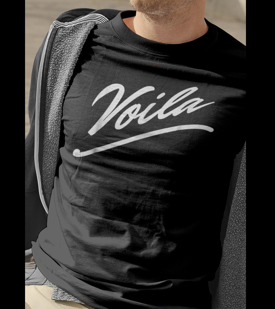 Voila French Saying Graphic Words En Black T-Shirt
