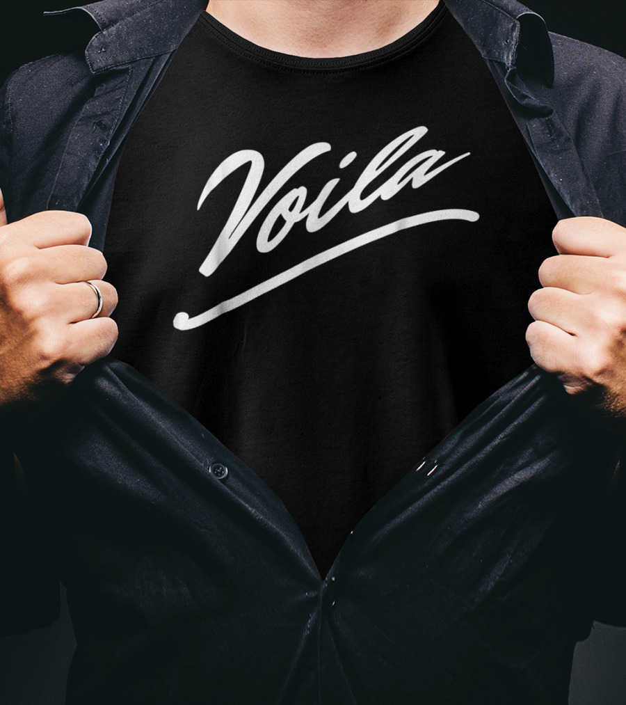 Voila French Saying Graphic Words En Black T-Shirt