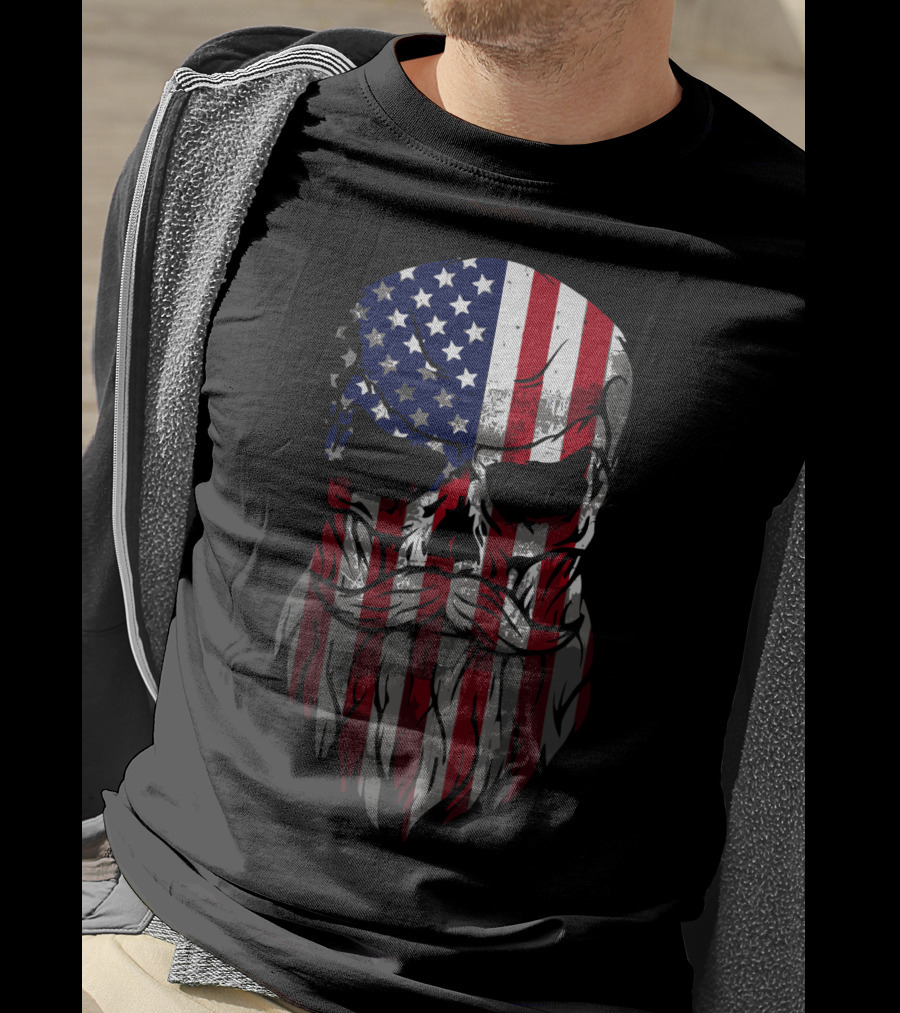 American Beard Skull T-Shirt