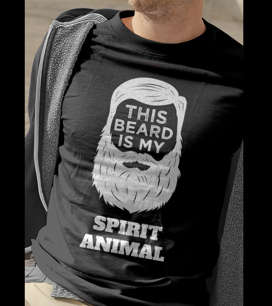 This Beard Is My Spirit Animal Beard And Moustache T-Shirt