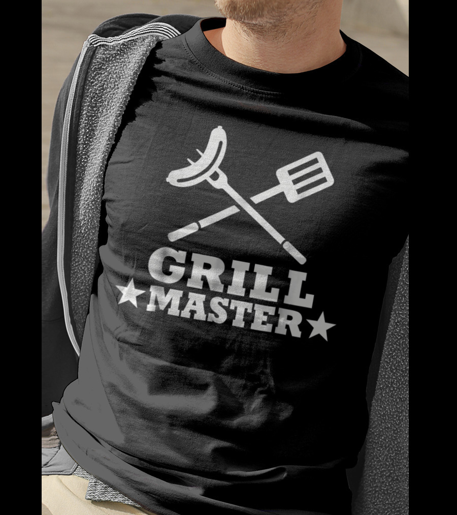 GRILL MASTER Sausage Spatula Stars Cooking Barbecue T-Shirt