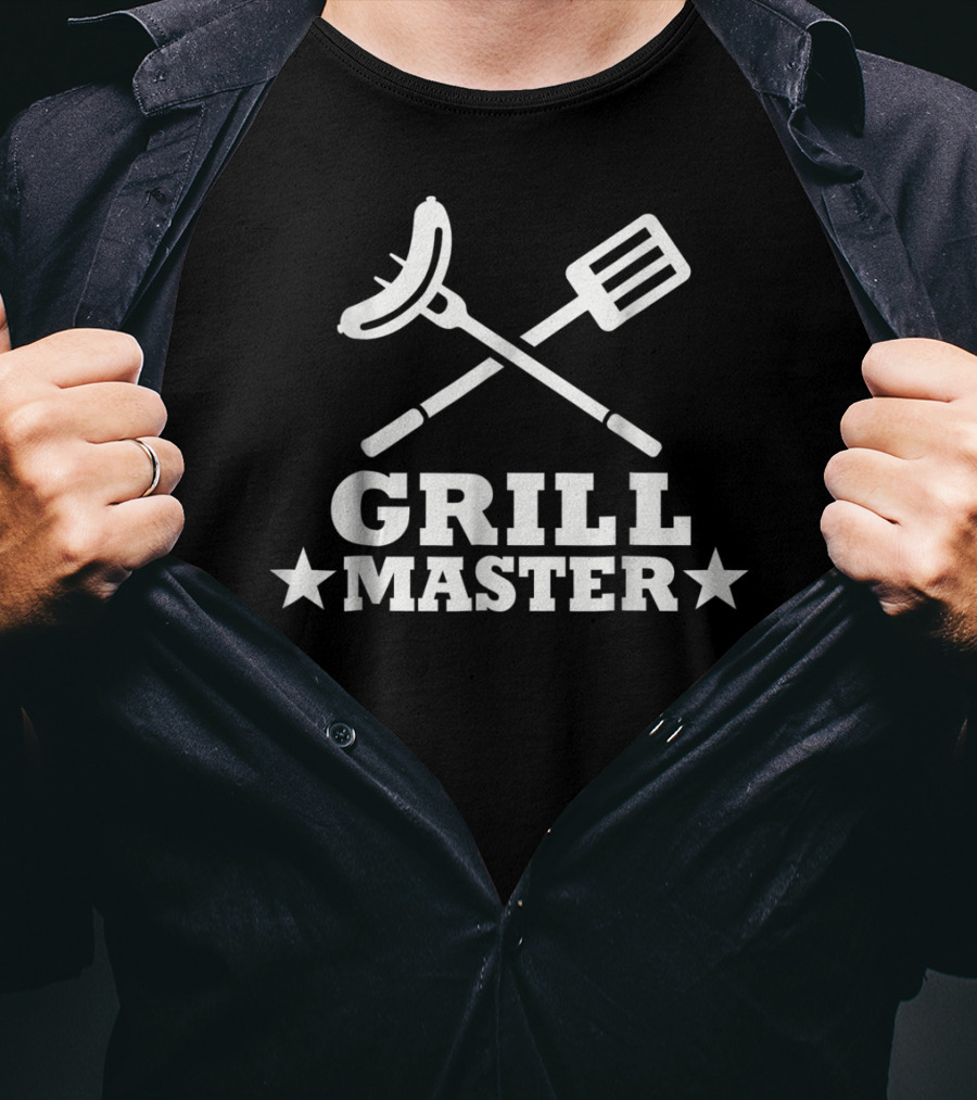GRILL MASTER Sausage Spatula Stars Cooking Barbecue T-Shirt