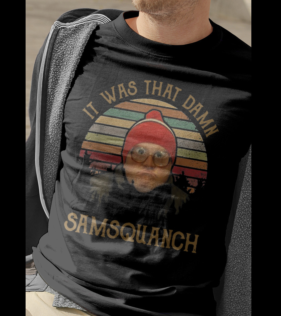 It Was That Damn Samsquanch Glasses Red Hat T-Shirt