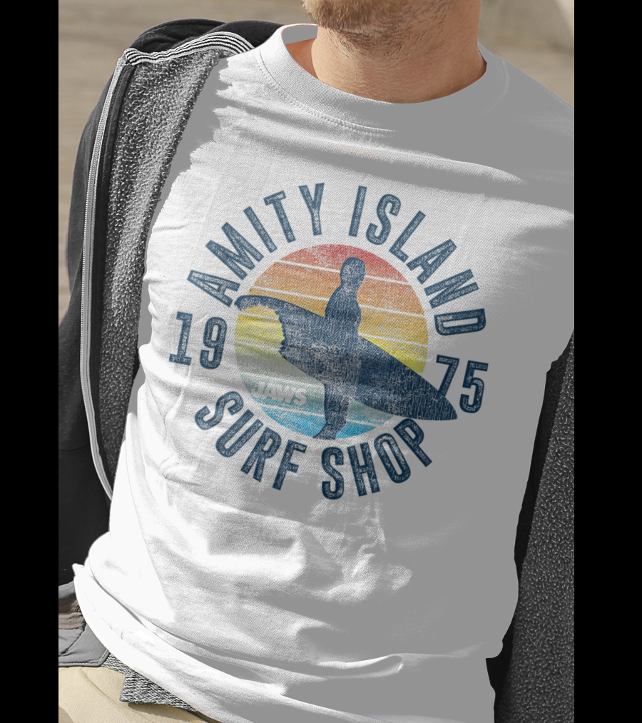 Jaws Amity Island 1975 Surf Shop Retro T-Shirt