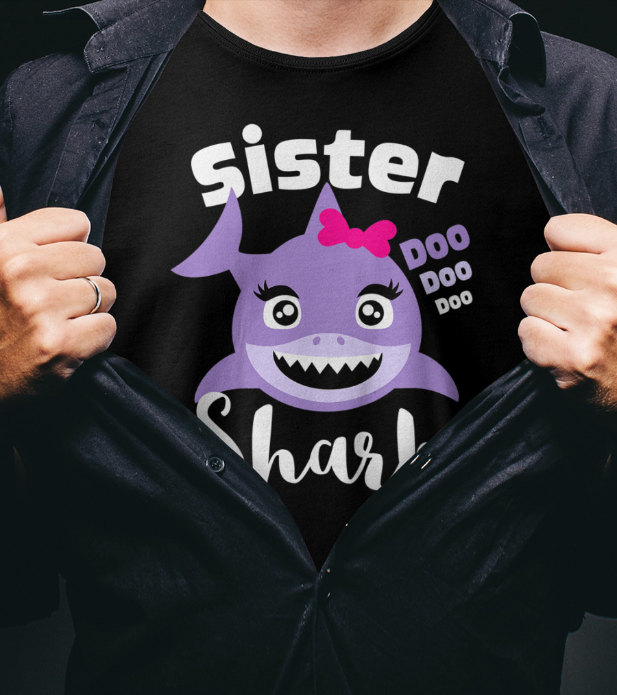 Sister Shark Doo Doo Doo Baby Shark Kids T-Shirt