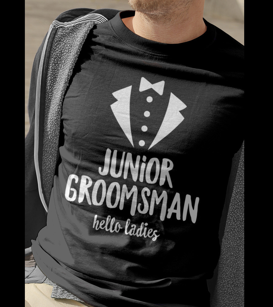 Junior Groomsman Hello Ladies Tuxedo T-Shirt