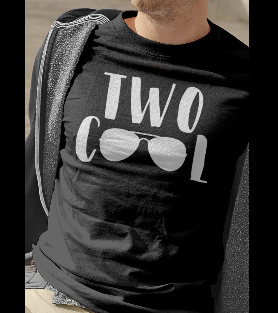 Kids TWO COOL 2nd Birthday Aviator Sunglasses T-Shirt