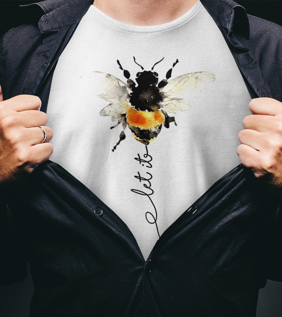 Let It Bee Bumblebee Art Hippies Sunflowers T-Shirt