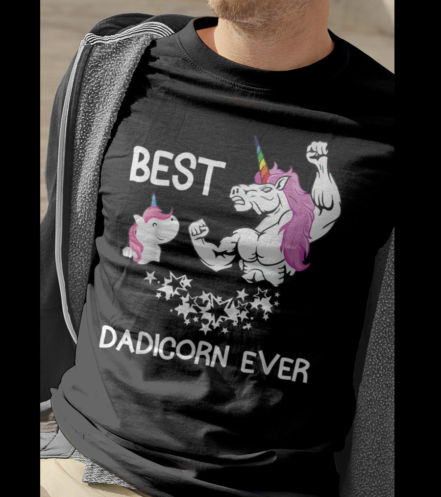 Best Dadicorn Ever Unicorn Dad Baby Father's Mens T-Shirt
