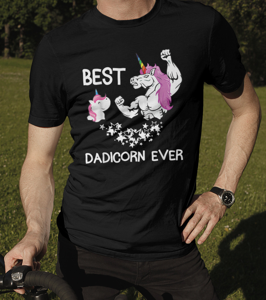Best Dadicorn Ever Unicorn Dad Baby Father's Mens T-Shirt