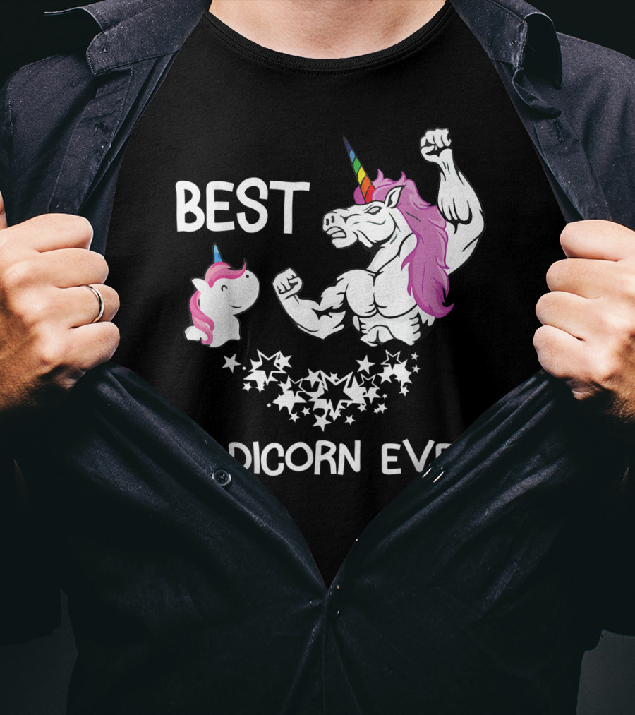 Best Dadicorn Ever Unicorn Dad Baby Father's Mens T-Shirt