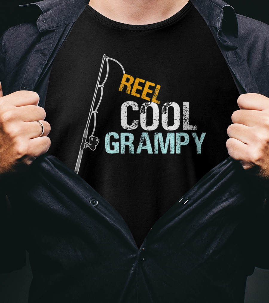 Reel Cool Grampy Fishing Rod Grandpa Shirt Granddaughter Gift T-Shirt