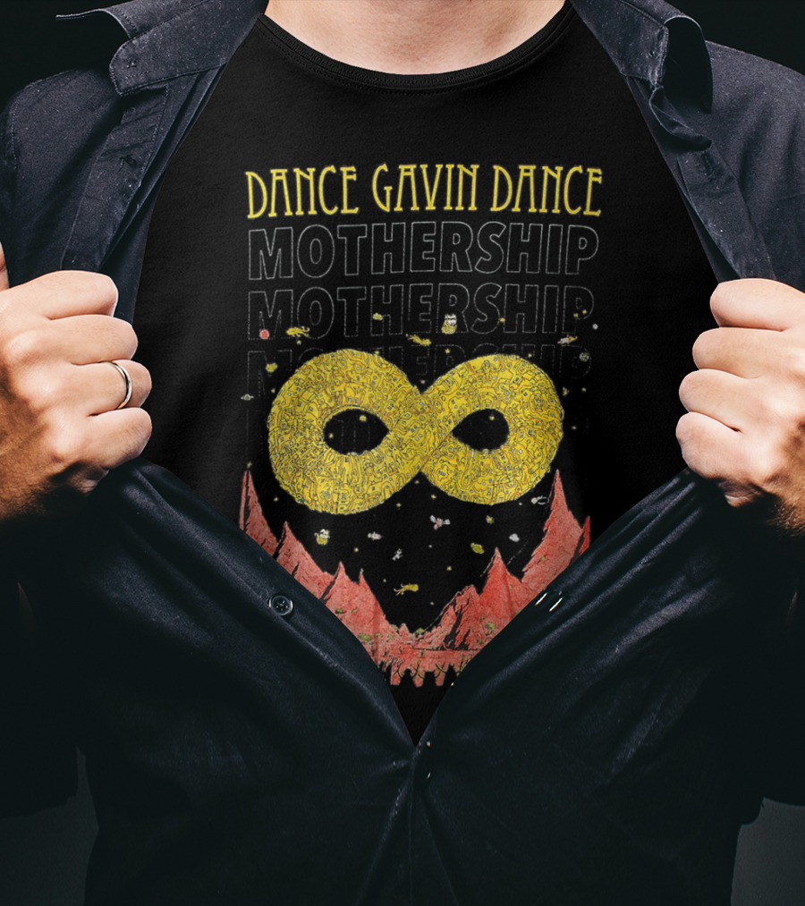 Dance Gavin Dance Mothership Infinite Symbol Red Mountain Scene T-Shirt