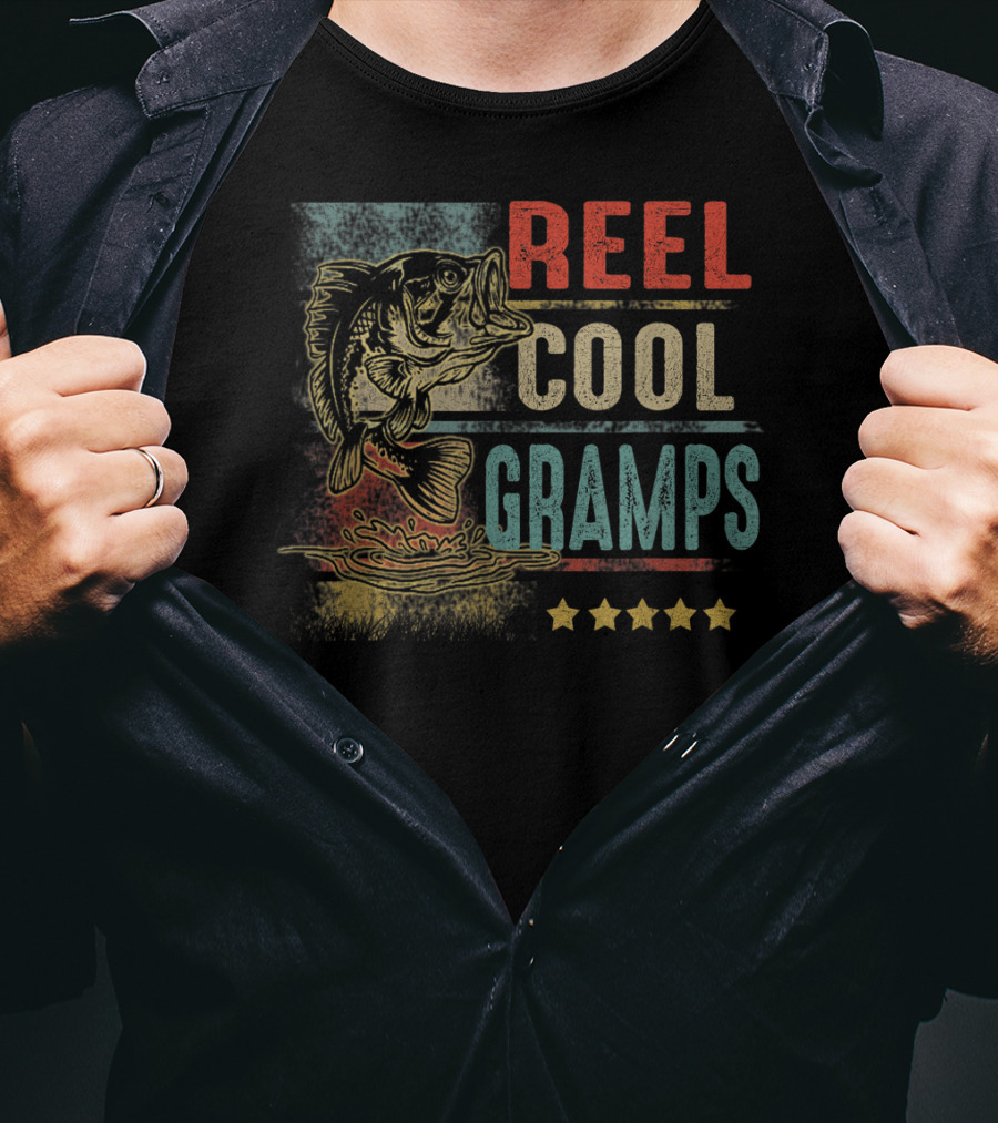 Reel Cool Gramps Vintage Fishing Grandpa T-Shirt