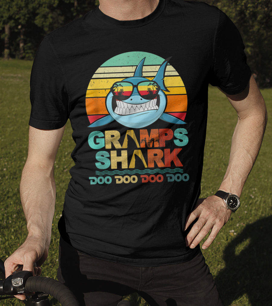 Gramps Shark Doo Doo Doo Doo Mens Vintage Funny T-Shirt