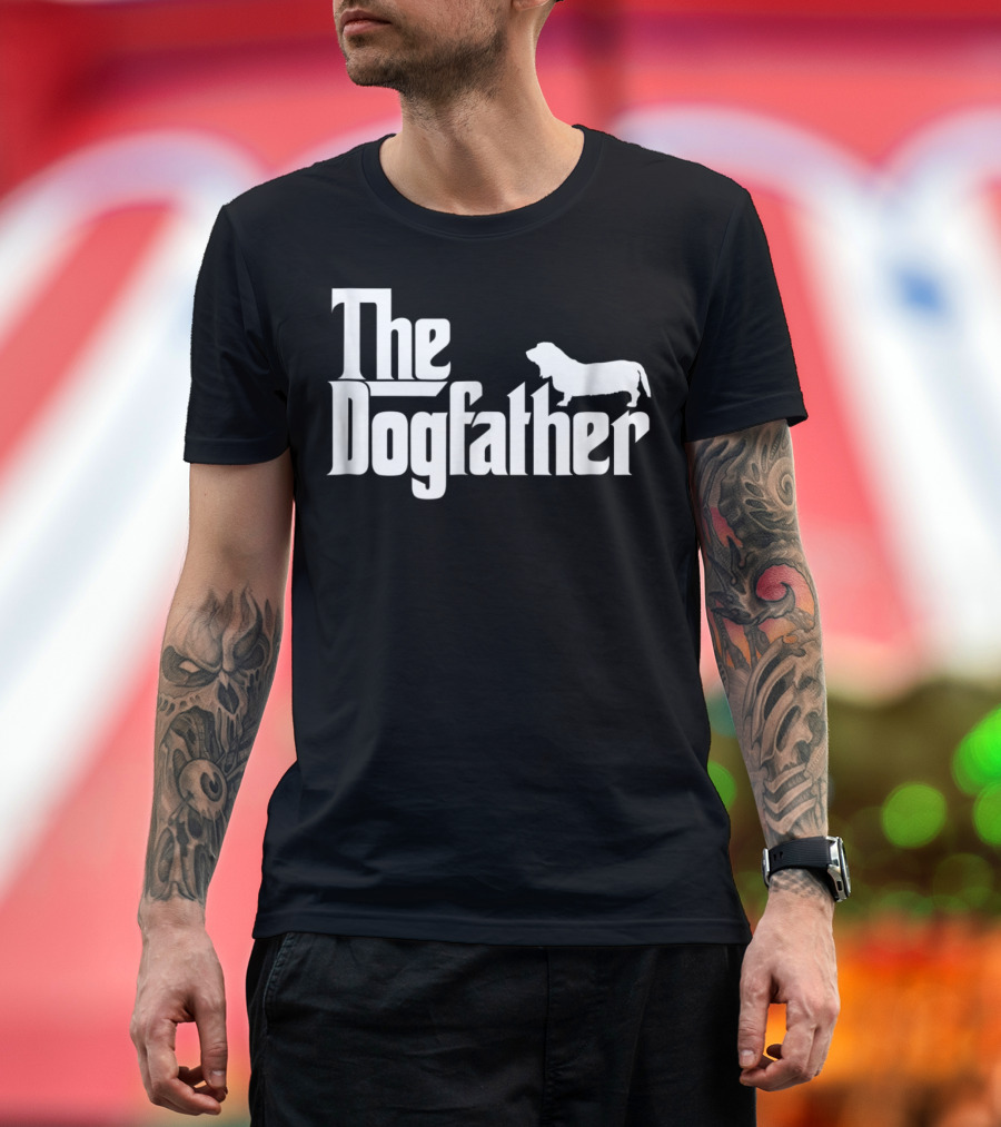 Mens The Dogfather Basset Hound Dad Father Dog T-Shirt