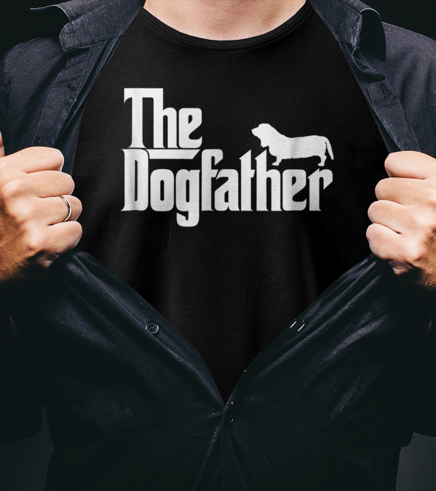 Mens The Dogfather Basset Hound Dad Father Dog T-Shirt