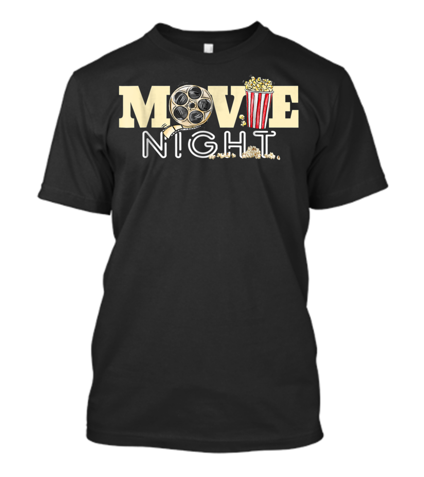 Movie Night Family Movie Night Popcorn Film Reel T-Shirt
