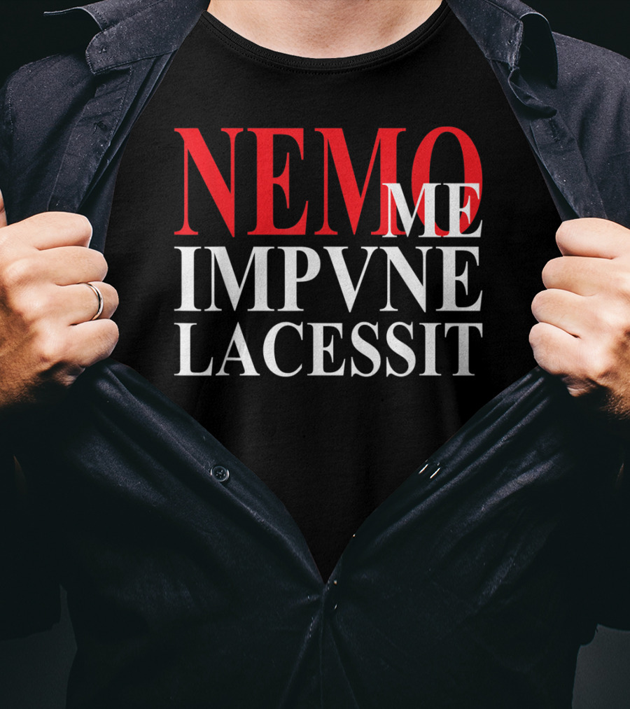 Nemo Me Impune Lacessit Old Latin Phrase Red And White T-Shirt