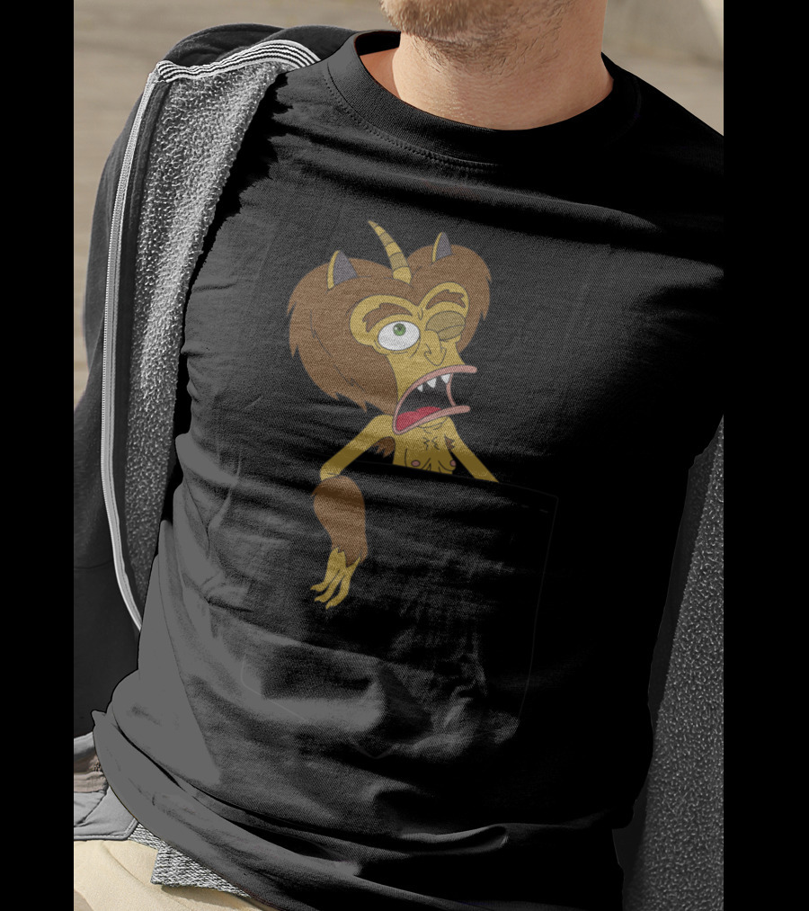 Big Mouth Hormone Monster Peek Netflix Pocket T-Shirt