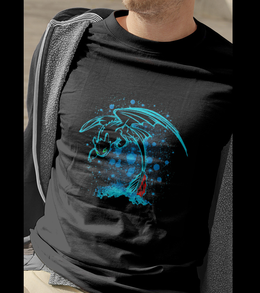 Night Dragon How To Train Your Dragon Neon Splash T-Shirt