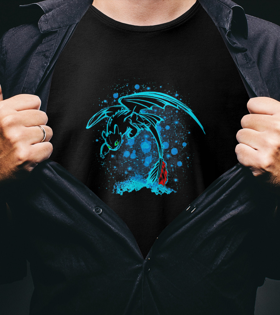 Night Dragon How To Train Your Dragon Neon Splash T-Shirt