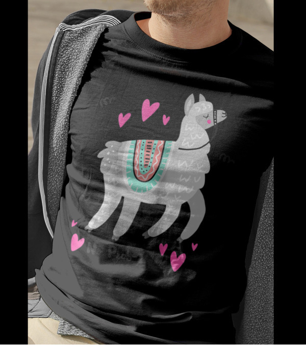 No Prob Llama Funny Llama Alpaca Lover Hearts T-Shirt