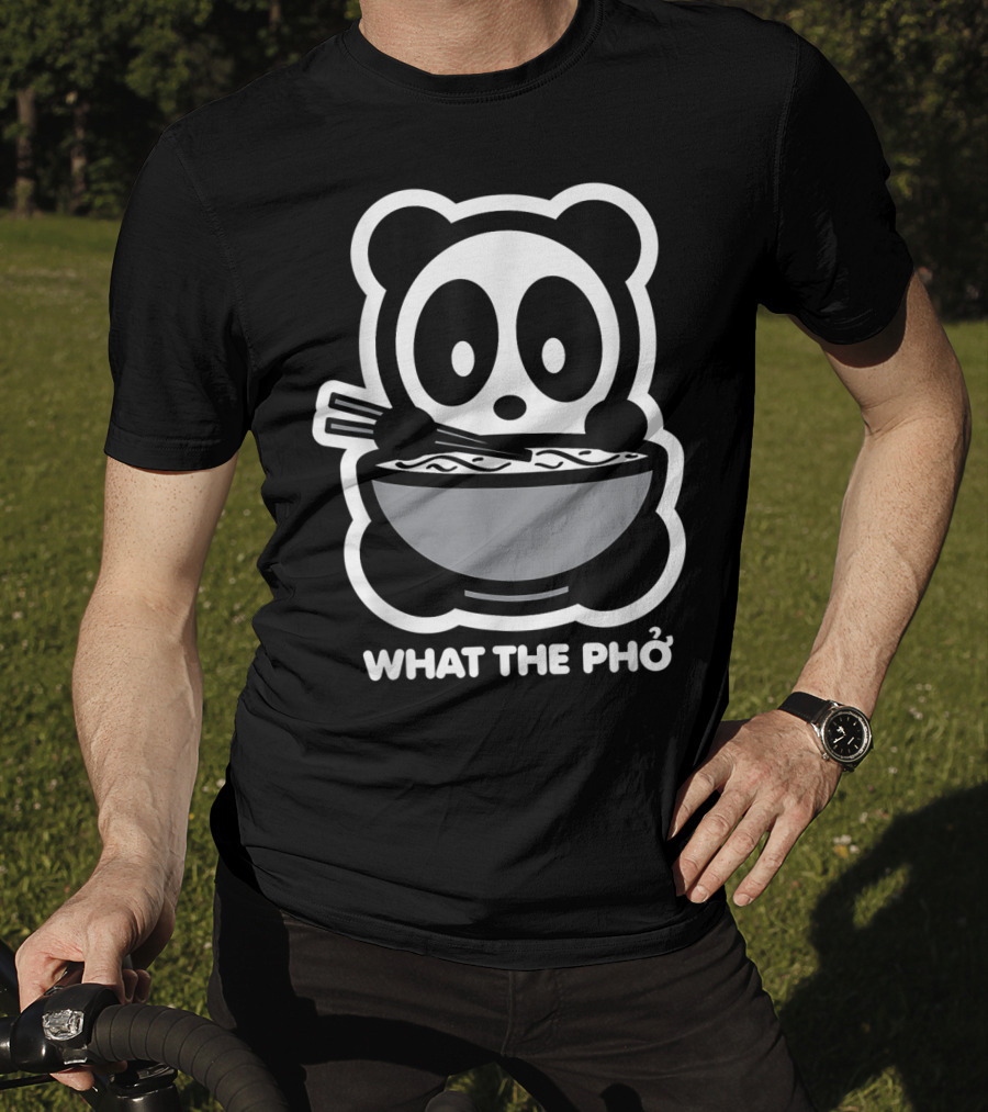 Panda What The Pho Bambu Brand Bear Eating Noodles T-Shirt