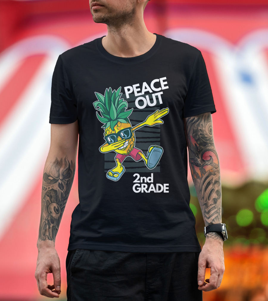 Peace Out Pineapple Dabbing 2nd Grade T-Shirt