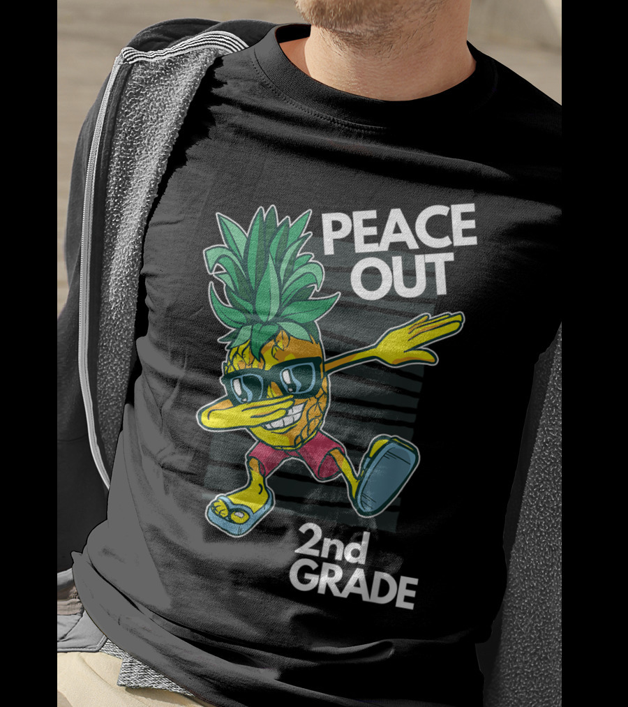 Peace Out Pineapple Dabbing 2nd Grade T-Shirt
