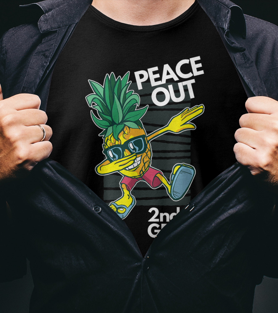 Peace Out Pineapple Dabbing 2nd Grade T-Shirt